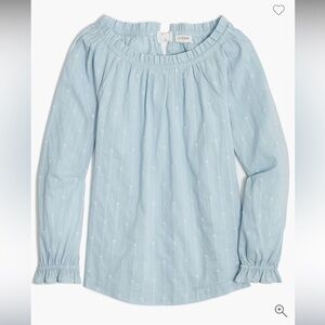 J.Crew Tie-Back Texture Ruffle Neck Blouse